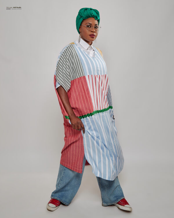 Robe PC - Patch de Coton à Rayures & Broderie Fine – Image 3